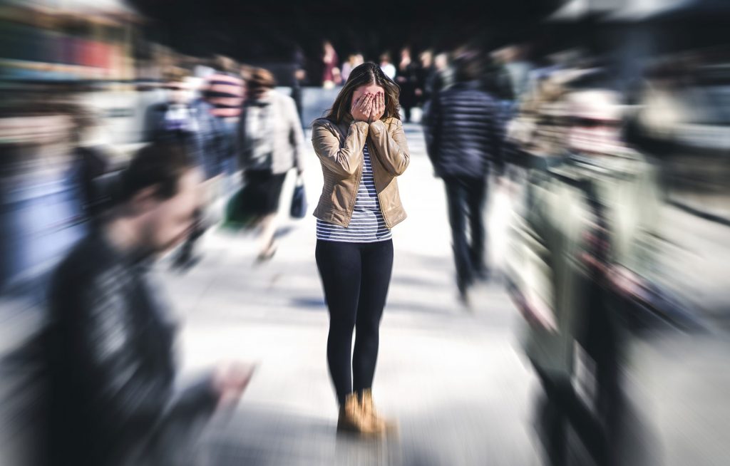 Woman having panic attack