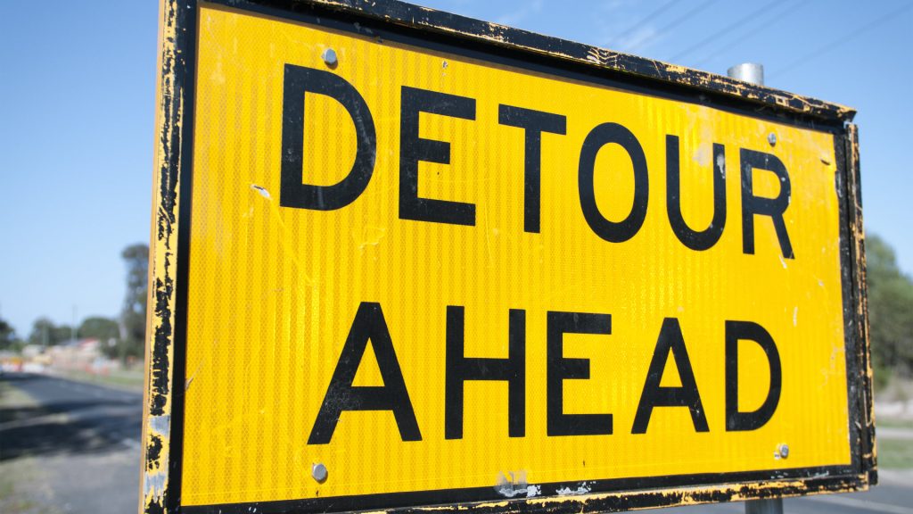 Detour Ahead Sign